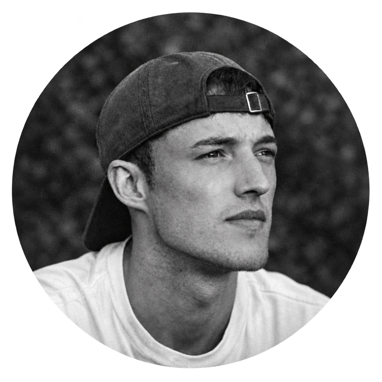 Black-and-white portrait of Brian van Veen
